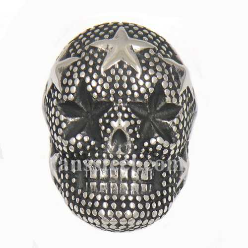 FSR13W85 star skull head biker ring - Click Image to Close